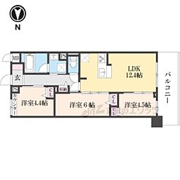 叡山電鉄叡山本線 茶山・京都芸術大学駅 徒歩9分の賃貸マンション 3階3LDKの間取り