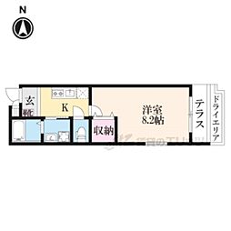 京阪本線 神宮丸太町駅 徒歩14分の賃貸マンション 地下1階1Kの間取り