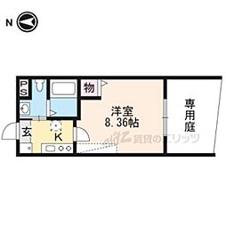 JR山陰本線 二条駅 徒歩16分の賃貸アパート 1階1Kの間取り