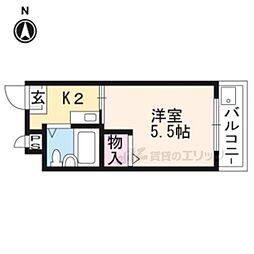 叡山電鉄叡山本線 茶山・京都芸術大学駅 徒歩7分の賃貸マンション 3階1Kの間取り