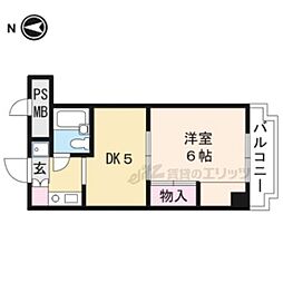 グランパレ 8階1DKの間取り