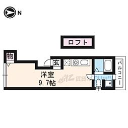 ＯＭＬ北山 2階1Kの間取り