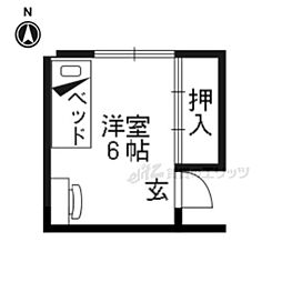 下鴨IVY ワンルームの間取図画像