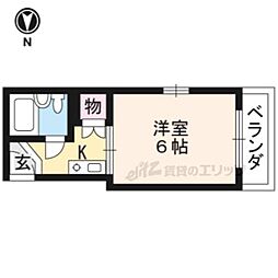 京阪本線 神宮丸太町駅 徒歩4分の賃貸マンション 3階1Kの間取り
