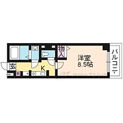 マ・アビタション 5階1Kの間取り