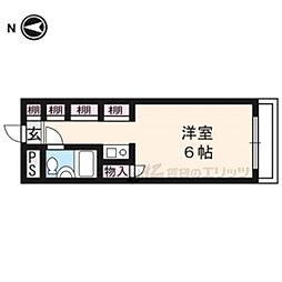 叡山電鉄叡山本線 茶山・京都芸術大学駅 徒歩8分の賃貸マンション 3階1Kの間取り