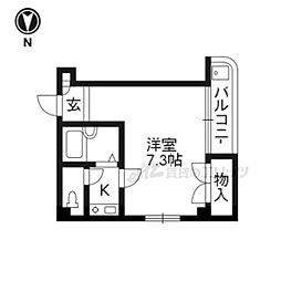 ＴＯＳＴ栄洛館 2階1Kの間取り