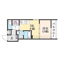 シエルコート大宮 3階1DKの間取り