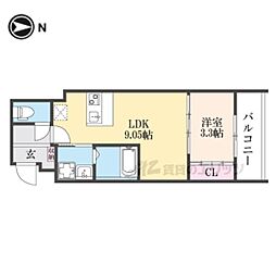 シエルコート大宮 4階1LDKの間取り