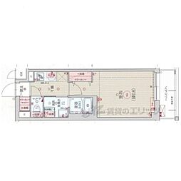 ベラジオ雅び京都洛北ガーデン 1階1Kの間取り