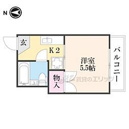 メゾンルミエール 2階1Kの間取り