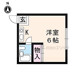 カステロレヴィPAT4 ワンルームの間取図画像