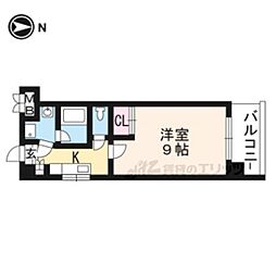 プラネシア星の子京都御所 1Kの間取図画像