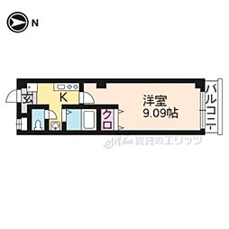 クオリカ紫竹 1Kの間取図画像
