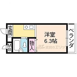 森マンション7 1Kの間取図画像