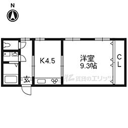 松野アパート 1Kの間取図画像