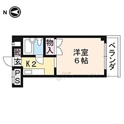 ソレイユ・ダイサン 1Kの間取図画像
