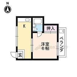ハイツはつだ ワンルームの間取図画像