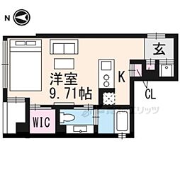 CotoGlance御所北 ワンルームの間取図画像