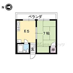 ハイツ修学院 1DKの間取図画像