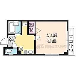 スウィートルーム聖護院西2 1Kの間取図画像