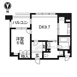 リーガル京都烏丸通り 1LDKの間取図画像