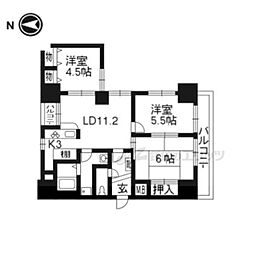 フィエルテ四条烏丸シュッド 3LDKの間取図画像