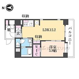 アリスタ四条西洞院 1LDKの間取図画像