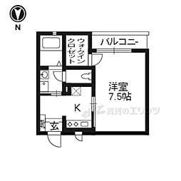 ラメール・五条 1Kの間取図画像
