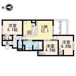 ティーズスクエア下鴨 3LDKの間取図画像