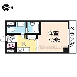 高辻ロイヤルフラッツ 1Kの間取図画像