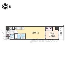 スワンズ京都東寺ガーデン 1LDKの間取図画像