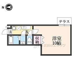イーストコート東山 1Kの間取図画像