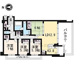 ユニーブル京都紫野 4LDKの間取図画像