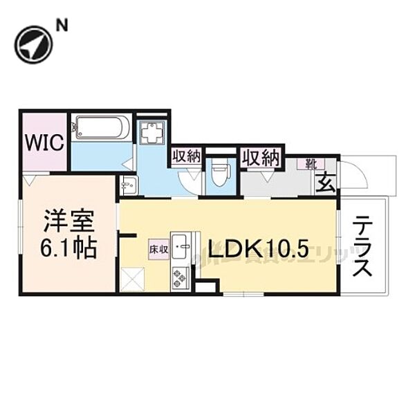 滋賀県栗東市林(賃貸アパート1LDK・1階・44.21㎡)の写真 その2