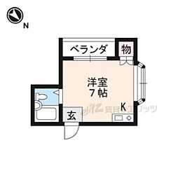 パビヨン南草津I 1階ワンルームの間取り