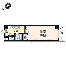 JR東海道・山陽本線 南草津駅 徒歩23分の賃貸マンション 4階1Kの間取り
