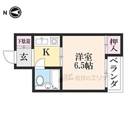 松儀ハイツ ワンルームの間取図画像