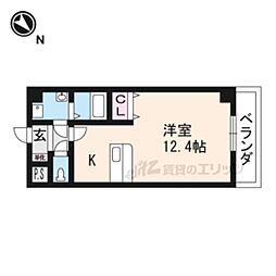 JR東海道・山陽本線 南草津駅 徒歩21分の賃貸マンション 3階ワンルームの間取り