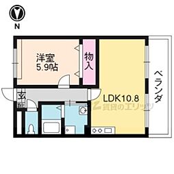 アプローズ 1階1LDKの間取り