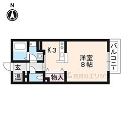 グランデトト 2階ワンルームの間取り