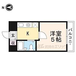 JR東海道・山陽本線 大津駅 徒歩8分の賃貸マンション 4階1Kの間取り