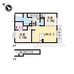 ガーデンライラック 2階2LDKの間取り