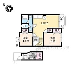 ラルジュ 2LDKの間取図画像