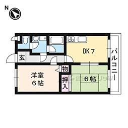 Ｍ’Ｓマンション 2階2DKの間取り