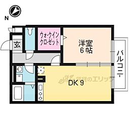 瀬田メディエートプラザＤ棟 2階1LDKの間取り