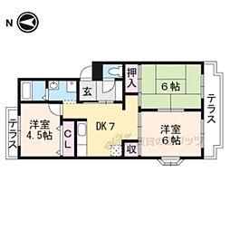 イワタニガーデンハイツ 3DKの間取図画像