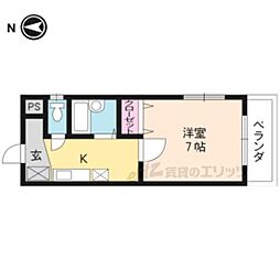 ビューテラスK 1Kの間取図画像