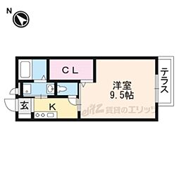 アルカンシェル・ユイット 1Kの間取図画像