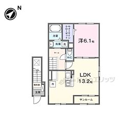 カルムメゾン雅 1LDKの間取図画像